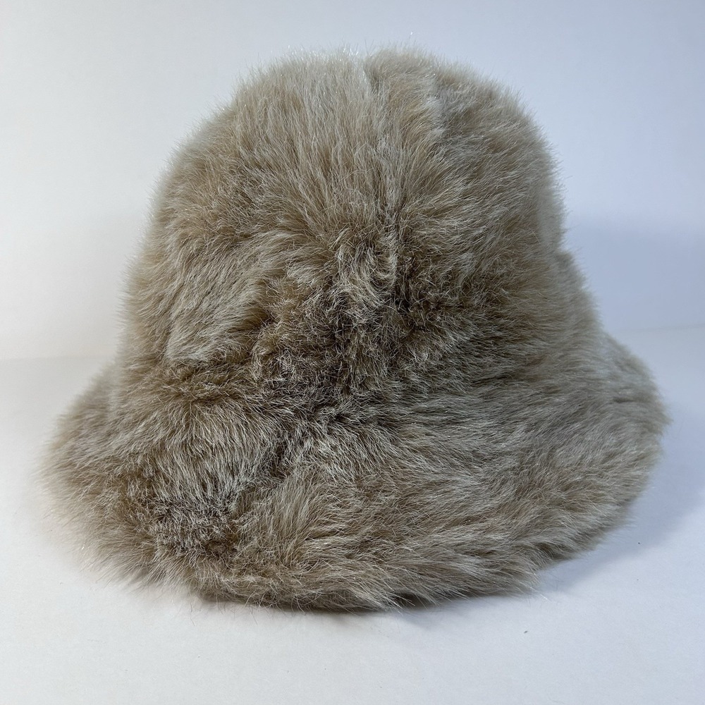 Betmar New York Vintage Faux Fur Cloche‎ Hat Beige 60s 70s Union Made USA - Picture 5 of 11